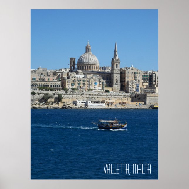 Valletta Malta Landcape Vacation Souvenir Poster (Framsidan)