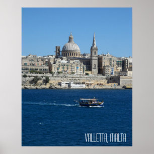 Valletta Malta Landskapspresent Souvenir Poster