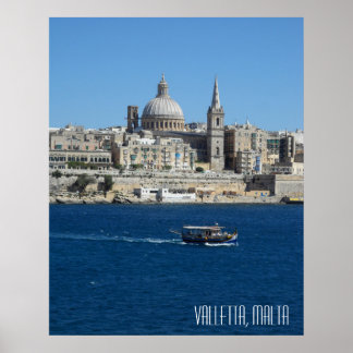 Valletta Malta Landskapspresent Souvenir Poster