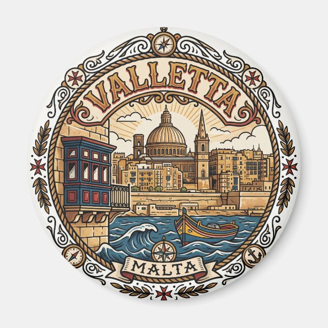 Valletta Malta Magnet (Framsidan)