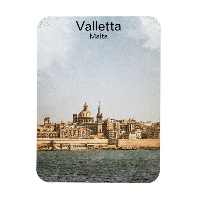 Valletta Malta Medelhavet Magnet (Vertikal)