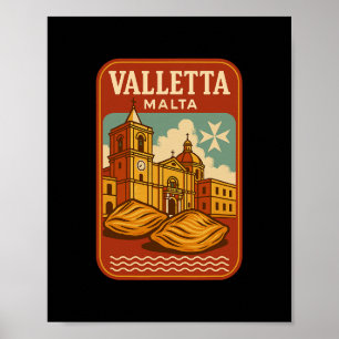 Valletta Malta Souvenir Maltesisk Mat Och Resa De Poster