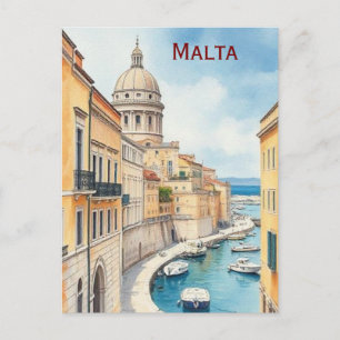 Valletta Malta Vintage Berömd Resa Plats  Vykort