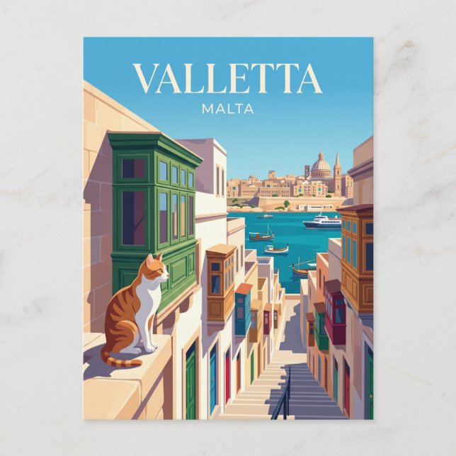 Valletta Malta Vykort (Framsida)
