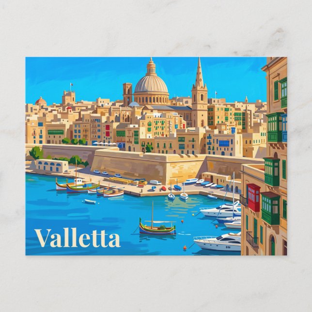 Valletta Malta Vykort (Framsida)