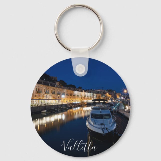Valletta-vattendistriktet med liten hamn nyckelring (Framsida)