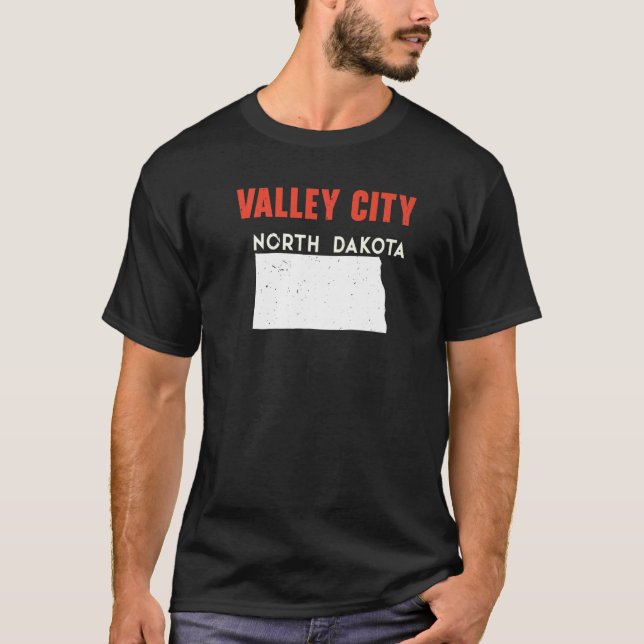 Valley City North Dakota USA State America Travel T Shirt (Framsida)