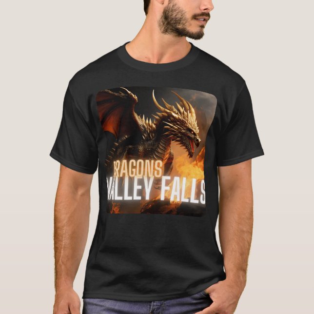 Valley Falls Dragons mascot family T Shirt (Framsida)