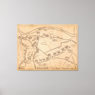 Valley Forge Encampment Karta (dec. 1777-juni 1778 Canvastryck