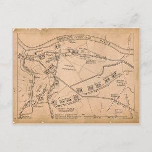 Valley Forge Encampment Karta (dec. 1777-juni 1778 Vykort
