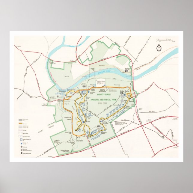 Valley Forge National Historical Park Karta (2000) Poster (Framsidan)