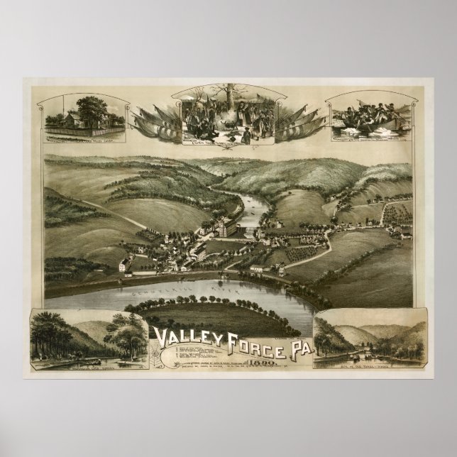 Valley Forge Pa. 1890 Poster (Framsidan)