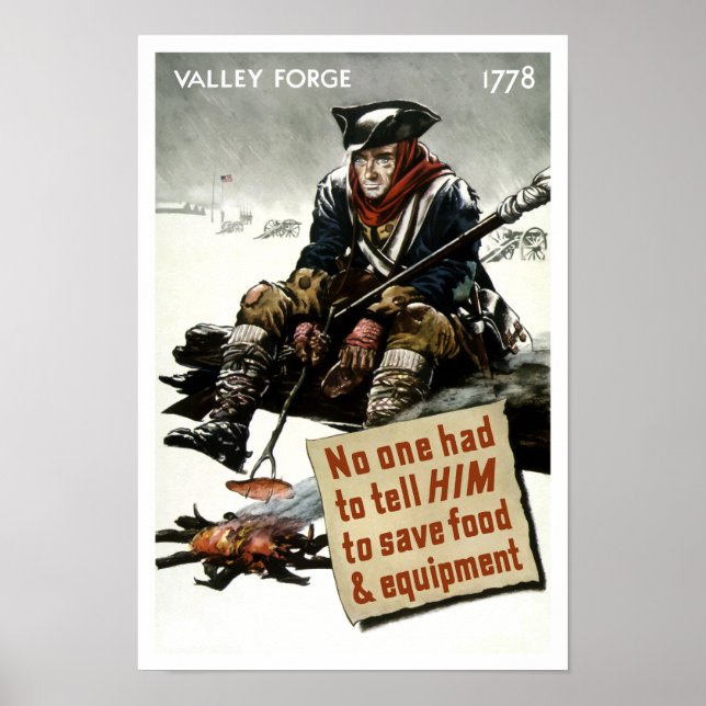 Valley Forge Soldier - WW2 Propaganda Poster (Framsidan)
