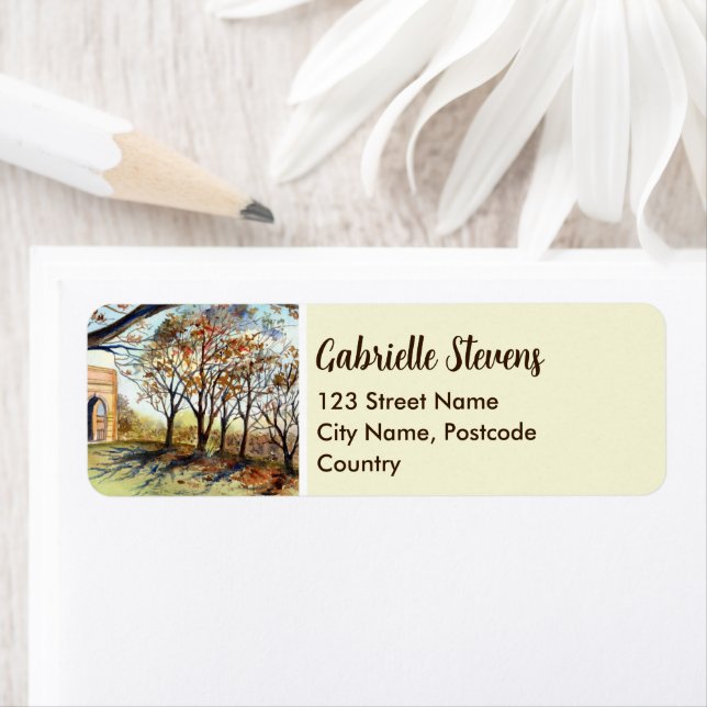 Valley Gardens Harrogate av Farida Greenfield Returadress Etikett (Insitu)