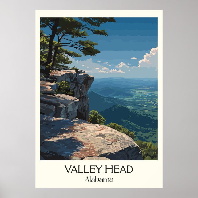 Valley Head Alabama Mountain Bluffs Poster (Framsidan)