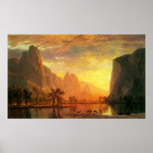 Valley i Yosemite av Bierstadt Poster