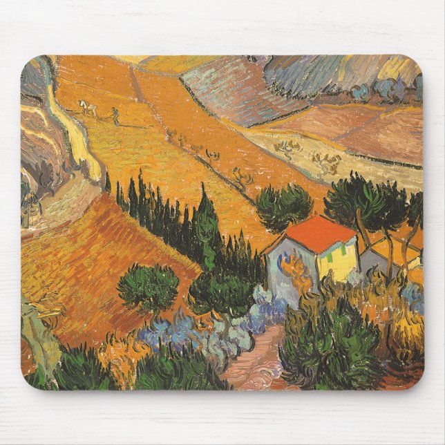Valley med Plowman av Vincent van Gogh Musmatta (Framsidan)