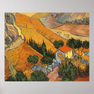 Valley med Plowman av Vincent van Gogh Poster