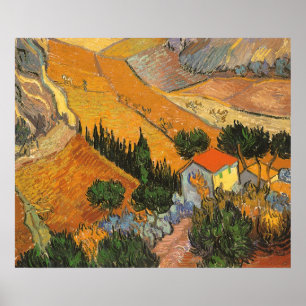 Valley med Plowman av Vincent van Gogh Poster
