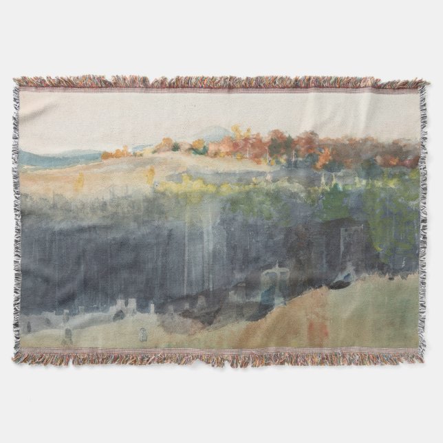 Valley och Hillside Winslow Homer Watercolor Fall Filt (Framsidan)