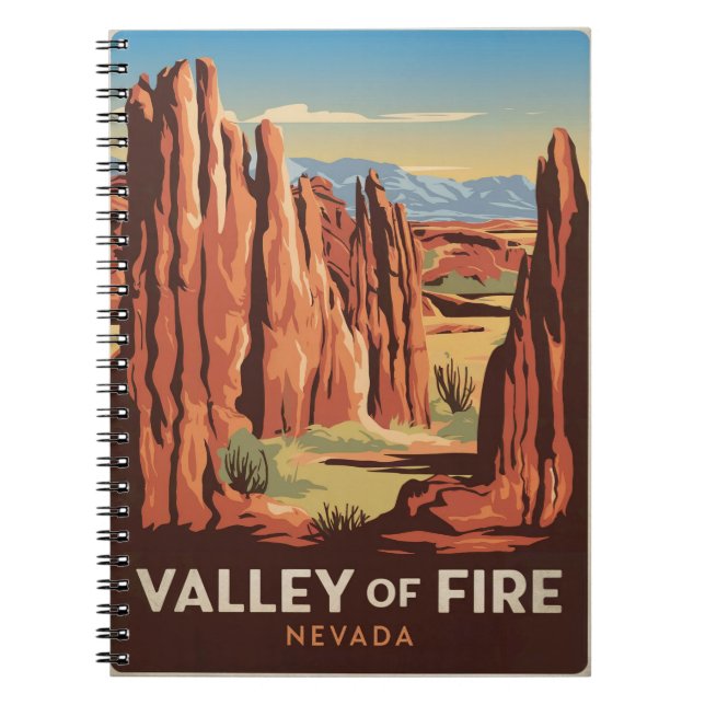 Valley of Fire Nevada Vintage Anteckningsbok (Framsidan)