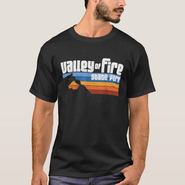 Valley of Fire State Park Nevada Retro Desert Sol T Shirt (Framsida)