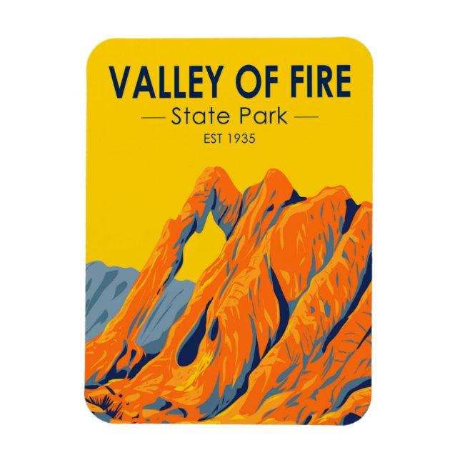 Valley of Fire State Park Nevada Vintage  Magnet (Vertikal)