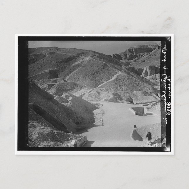 Valley of Royal Grav, Showing Tutankhaman c. 1936 Vykort (Framsida)