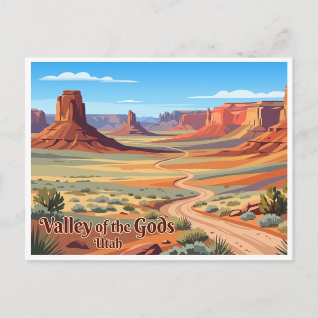 Valley of the Gods Mexican Hat Utah Vykort (Framsida)