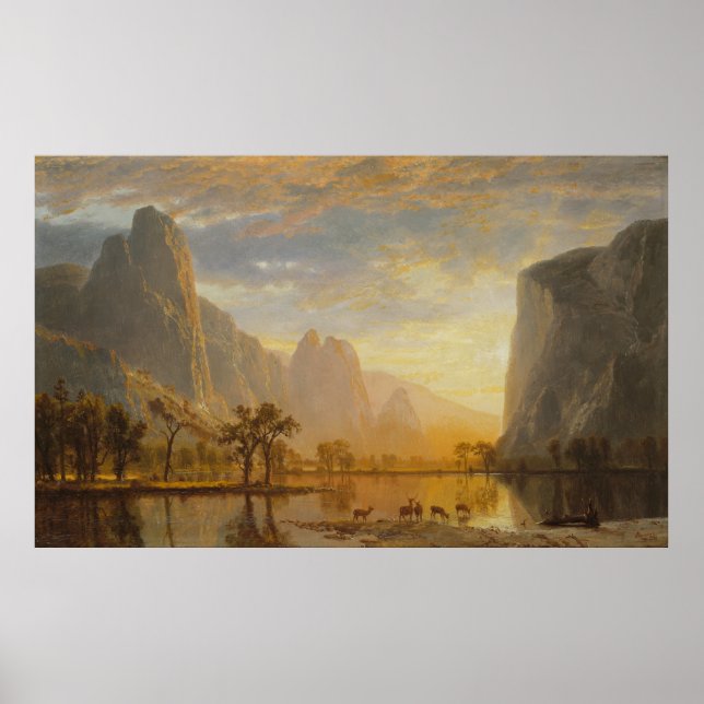 Valley of the Yosemite [1864] av Albert Bierstadt Poster (Framsidan)