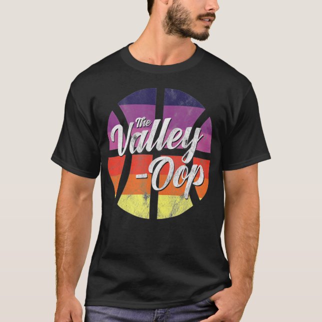 Valley Oop Phoenix Basketball Retro Sunset Bas T Shirt (Framsida)