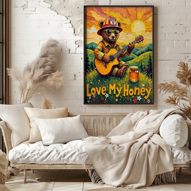 Valley Vista Vibes: Bear's Honeyed Harmony Poster (Skapare uppladdad)