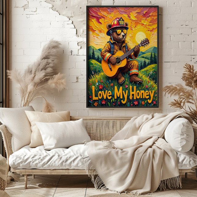 Valley Vista Vibes: Bear's Honeyed Harmony Poster (Skapare uppladdad)