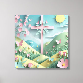 Valley with the Cross Art Print Canvastryck