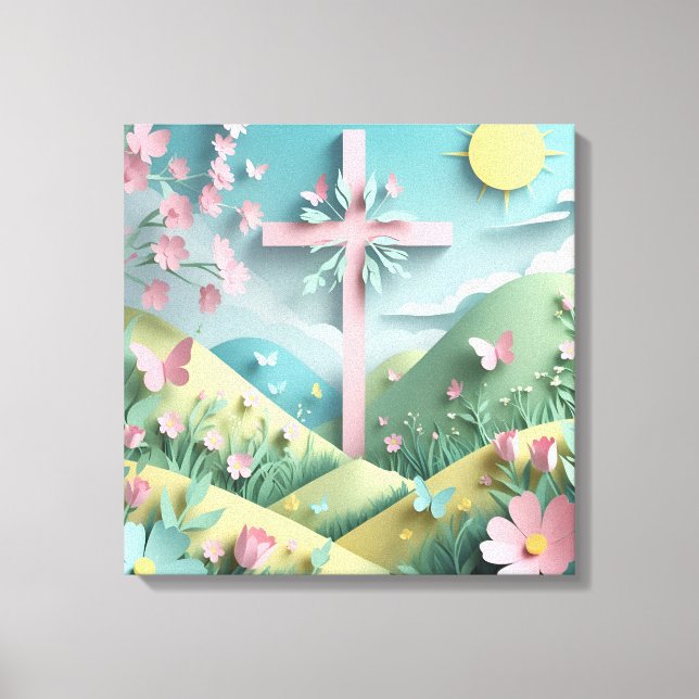Valley with the Cross Art Print Canvastryck (Framsida)