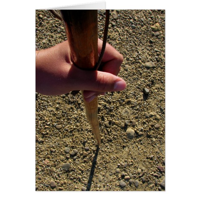 Vallfärda bemannar och räcker kortet hälsningskort (Framsidan)