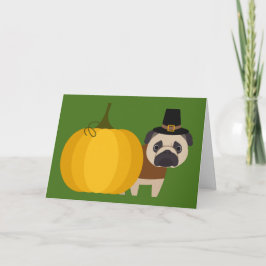 Vallfärda thanksgivingmops helgkort
