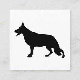 Vallhund cool svart fyrkantigt visitkort