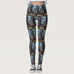 Vallhund Whimsical Halloween-målning Leggings