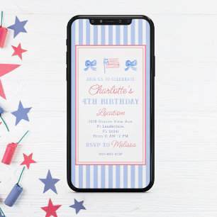 Vallmo 4 juli Party Inbjudningar