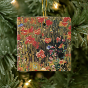 Vallmo av Robert Vonnoh, Vintage Impressionism Julgransprydnad Keramik
