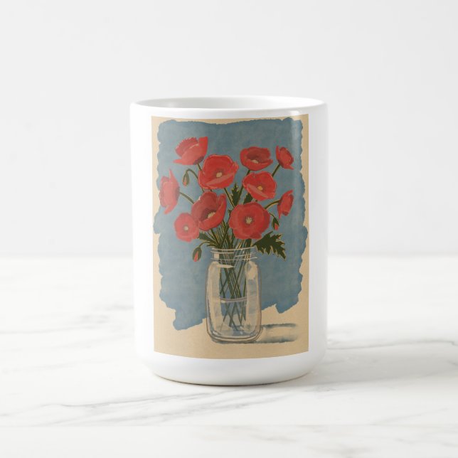 Vallmo blommor kaffemugg (Center)