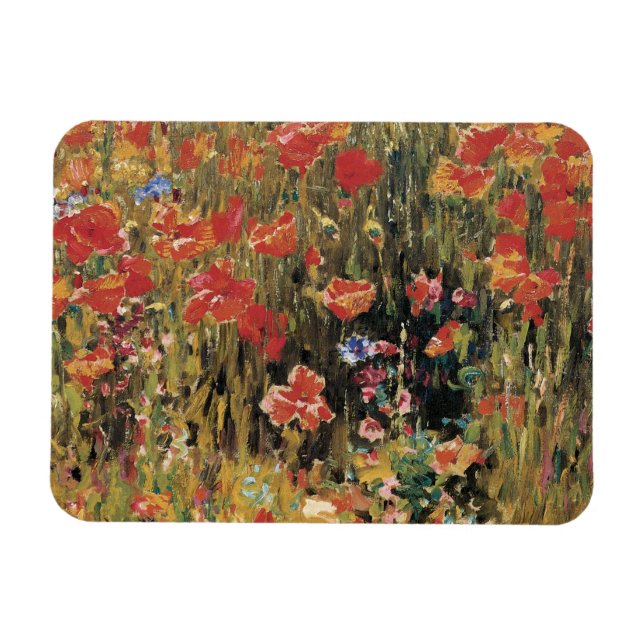 Vallmo by Robert Vonnoh, Vintage Impressionism Magnet (Horisontell)