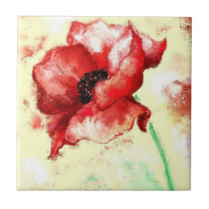 Vallmo Ceramic Tile - Painting Art Kakelplatta