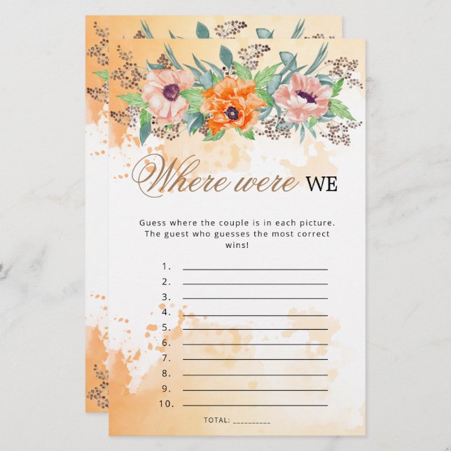 Vallmo där var vi bröllopsfest spel (Fram/baksida)