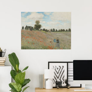 Vallmo fält nära Argenteuil av Claude Monet Poster