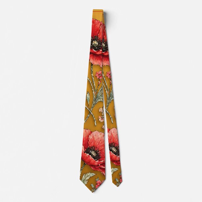 Vallmo fleur gyllene design slips (Framsida)