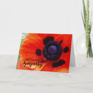 Vallmo Flower Heartfilt Sympati Kort