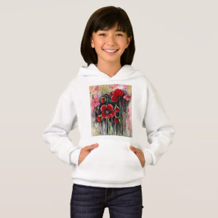 Vallmo Flowers i Watercolor Hoodie T Shirt