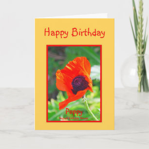 Vallmo för grattis på födelsedagenAugusti Kort